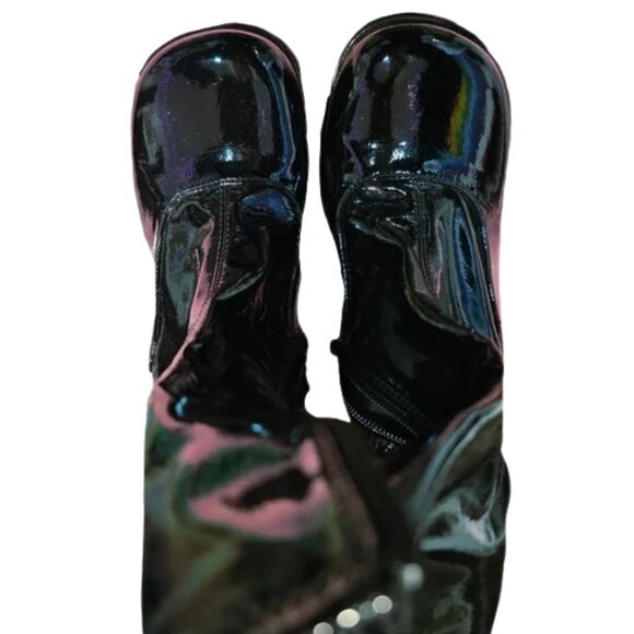 ASOS black patent high heel boots size 7 with zipper - Picture 4 of 5